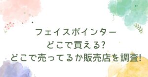 フェイスポインター代用できるものは100均にある?代替品を調査!